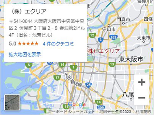 株式会社エクリアのGoogleMap画像